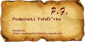 Podwinetz Fehérke névjegykártya